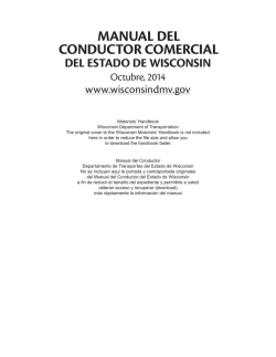 Manual Del Conductor Comercial Del Estado De Wisconsin