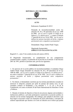 Auto D-10315 - 7 de Octubre de 2014 - Corte Constitucional de