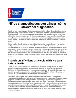 Niños diagnosticados con cáncer: cómo afrontar el diagnóstico