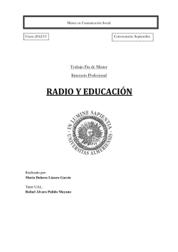 RADIO Y EDUCACIÓN - Repositorio UAL