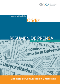 19 de octubre de 2014. Resumen - Universidad de Cádiz