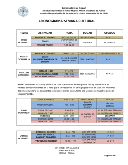 Cronograma - CONSERVATORIO DE IBAGUÉ INSTITUCIÓN