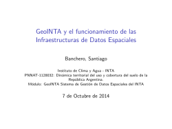GeoINTA y el funcionamiento de las Infraestructuras de Datos