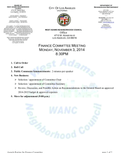 TEMPLATE.Finance Committee Meeting Agenda - The City of Los