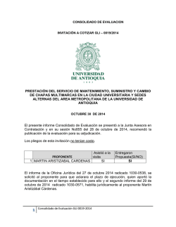 Informe de evaluación de propuesta - Universidad de Antioquia