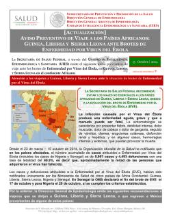 aviso preventivo de viaje a los países africanos: guinea, liberia y