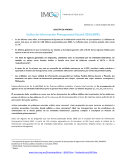 Boletín de prensa IIPE 2014 - Imco