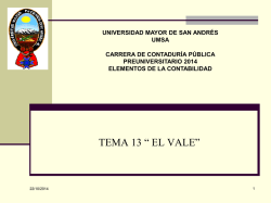 Tema 13 - El vale - Carrera Contaduria Publica - UMSA