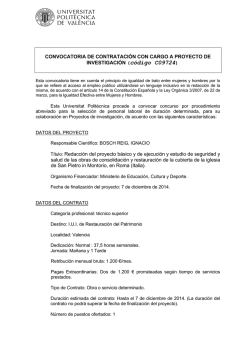 CONVOCATORIA DE CONTRATACIÓN CON CARGO A - UPV