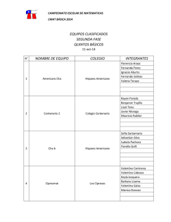 Equipos clasificados quinto - CMAT