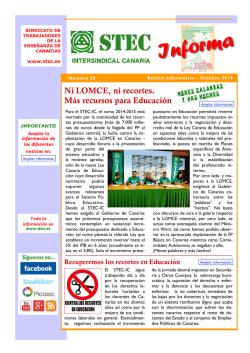 Boletín Informativo - Octubre 2014 - STEC-IC