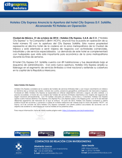 Hoteles City Express Anuncia la Apertura del hotel City Express DF