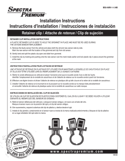 Installation Instructions Instructions dinstallation - Spectra Premium