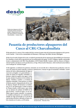 Pasantía de productores alpaqueros del Cusco al CRG - desco