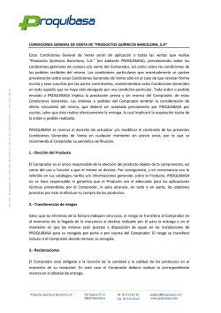 CONDICIONES GENERAL DE VENTA DE - Proquibasa