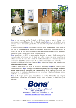 Bona es una empresa familiar fundada en 1919, con - Construible