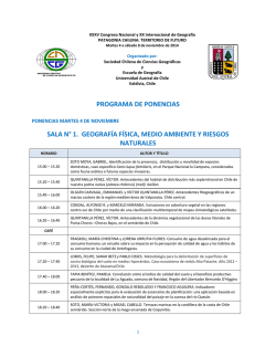 programa de ponencias - Sociedad Chilena de Ciencias Geográficas
