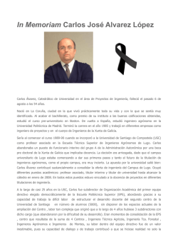 In Memoriam Carlos José Alvarez López - Proepla - USC