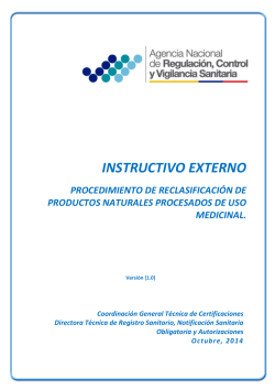 INSTRUCTIVO EXTERNO - Agencia Nacional de Regulación
