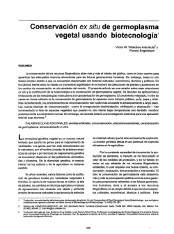 Conservación ex situ de germoplasma vegetal usando biotecnología