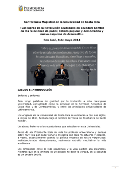 2014-05-08-Conferencia Magistral Costa Rica - Presidencia de la