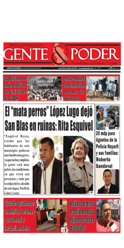 El “mata perros” López Lugo dejó San Blas en - Gente y Poder