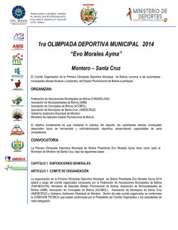 1ra OLIMPIADA DEPORTIVA MUNICIPAL 2014 “Evo - Amdeco