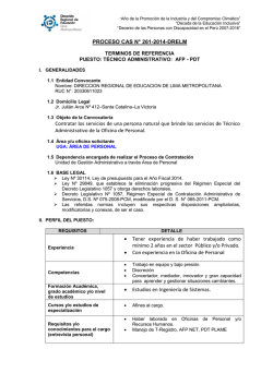 PROCESO CAS N° 261-2014-DRELM Contratar los servicios de