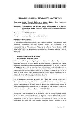 ARIT-CBA/RA/0372/2014 - Autoridad de Impugnación Tributaria