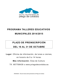 Talleres Educativos 2014-2015 (PDF) - Priego de Córdoba