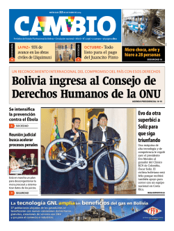 Bolivia ingresa al Consejo de Derechos Humanos de la - Cambio