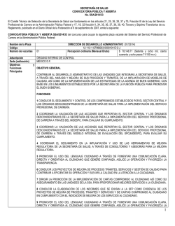 Convocatoria SSA_2014_33 - Secretaría de Salud :: México
