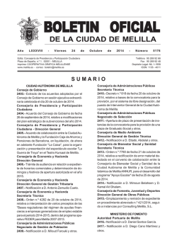 BOLETIN OFICIAL BOLETIN OFICIAL - Ciudad Autónoma de Melilla