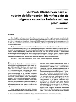 Cultivos alternativos para el estado de Michoacán: identificación de