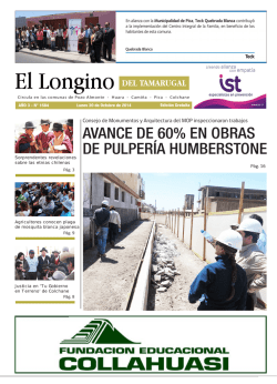 avance de 60% en obras de pulpería humberstone - Diario Longino
