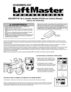 ADVER ADVERT ADVERTENCIA - LiftMaster