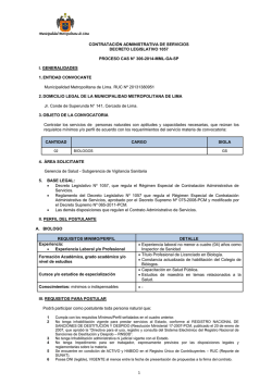 Convocatoria CAS Nº306 - Gerencia de Salud - Municipalidad