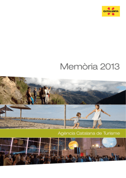 Memòria 2013 - Agència Catalana de Turisme