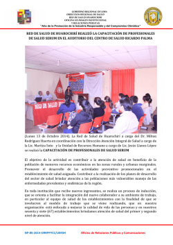 nota completa - Red de Salud Huarochirí