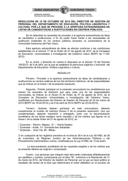 Convocatoria 10-10-2014 - Hezkuntza - Euskadi.net