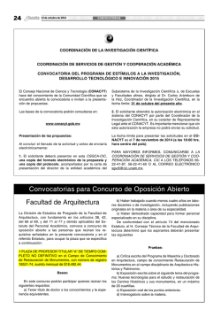 Convocatorias para Concurso de Oposición Abierto - UNAM