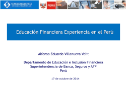 01. Educación Financiera Experiencia del Perú - Superintendencia