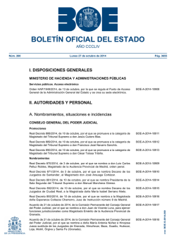 Sumario del BOE núm 260 de Lunes 27 de octubre de 2014 - BOE.es