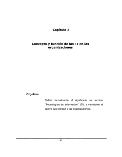 Capítulo 2 Concepto y función de las TI en las organizaciones - UNAM