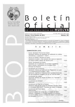 Viernes, 10 de Octubre de 2014 Número 194 - Diputación de Huelva