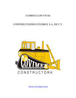 CURRICULUM VITAE CONSTRUCCIONES COVIMEX, S.A. DE C.V.
