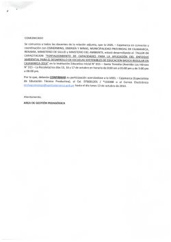 COMUNICADO Se comunica a todos los - UGEL Cajamarca