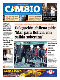 Delegación chilena pide Mar para Bolivia con salida - Cambio