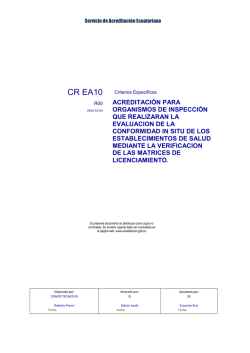 CR EA10 R00 Establecimientos de Salud - Servicio de Acreditación
