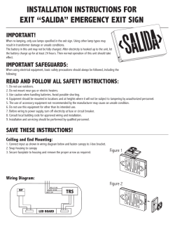 installation instructions for exit “salida” emergency exit sign